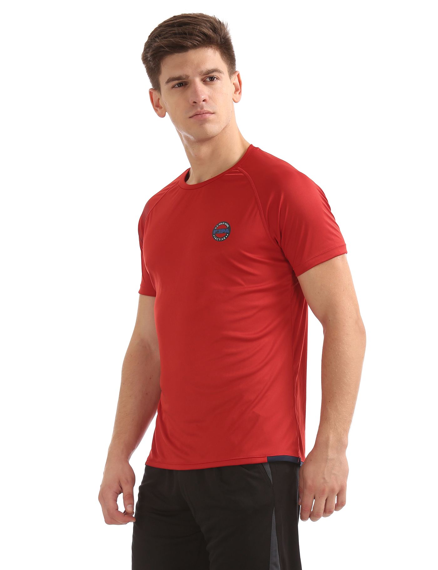 U.S.Polo Assn. Men's Half Sleeve Regular Fit Red Round Neck T-Shirt